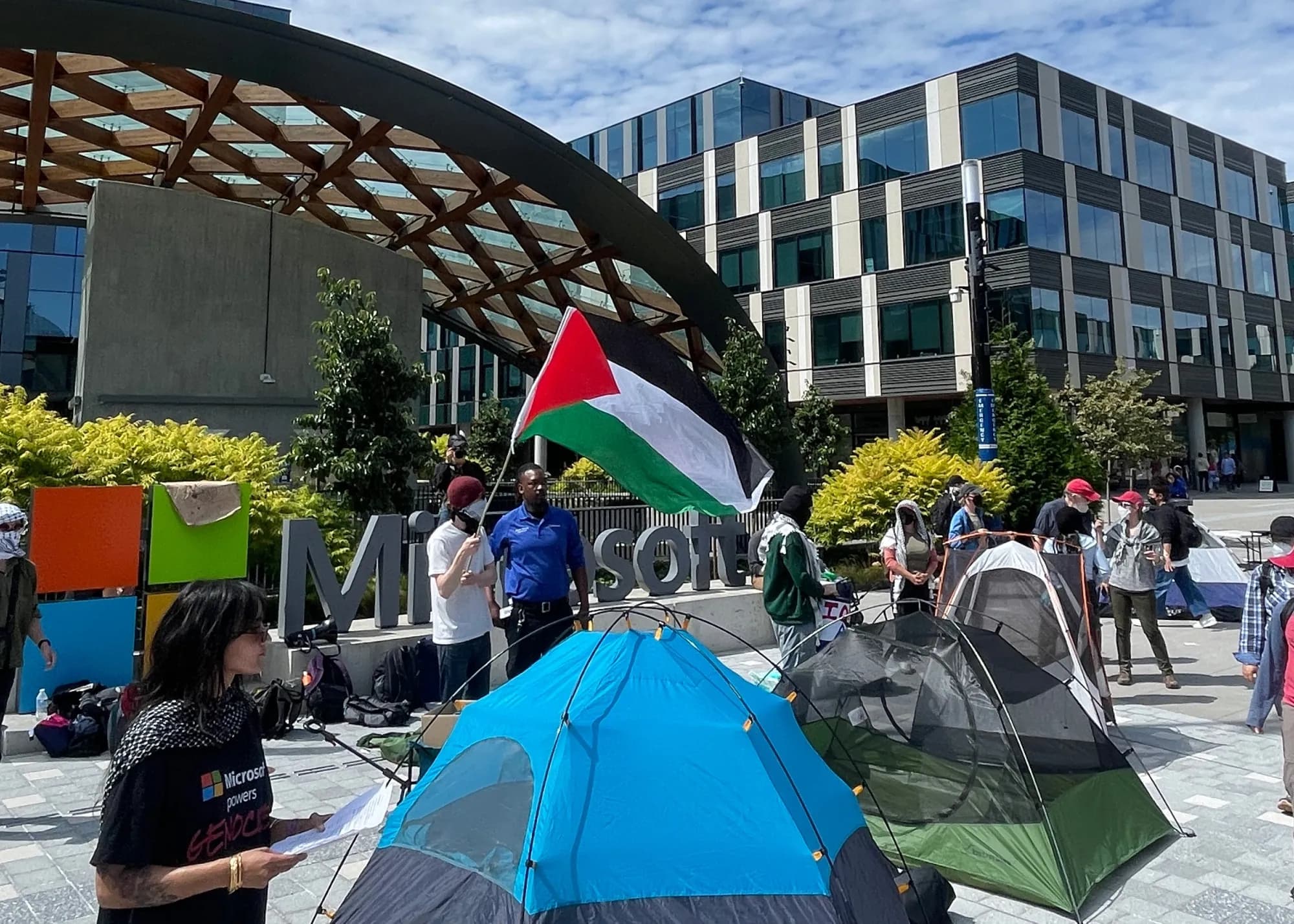 Image for Pro-Palestine Protests Escalate at Microsoft Headquarters, 18 Arrested Amid Calls to Cut Israel Ties