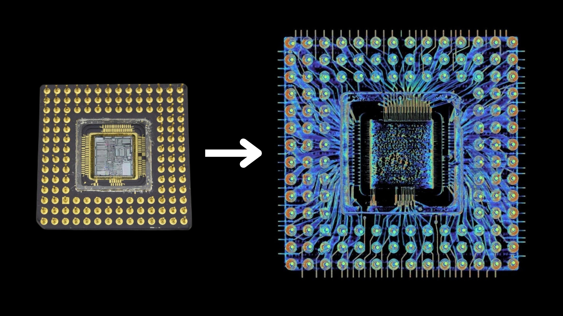 Image for CT Scan Reveals Six Layers of Hidden Wiring in 1985 Intel 386 Processor Package