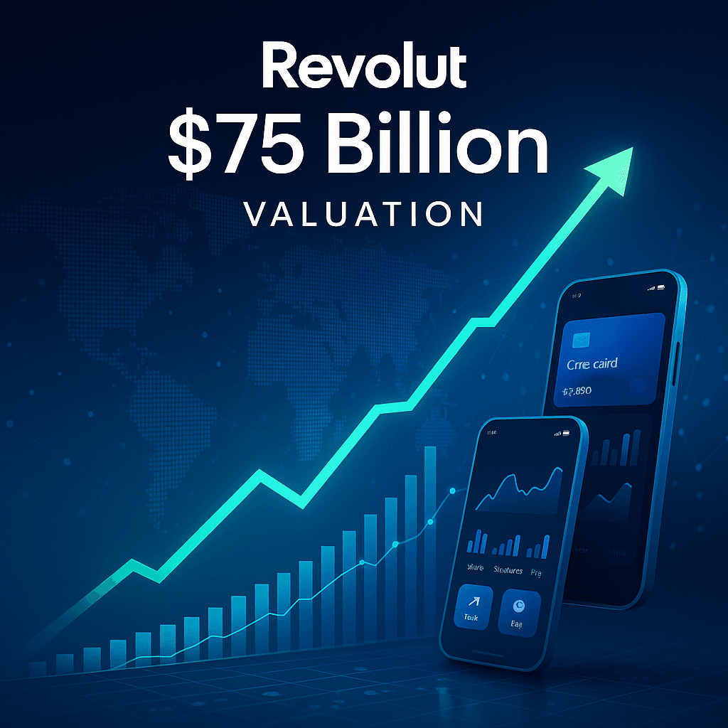 Image for Revolut Achieves $75 Billion Valuation in Secondary Share Sale, Welcoming a16z Among Key Investors
