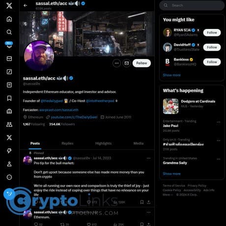 Image for Crypto Commentator Sassal.eth Dismisses "If People Stop Buying" as Ethereum Bear Thesis