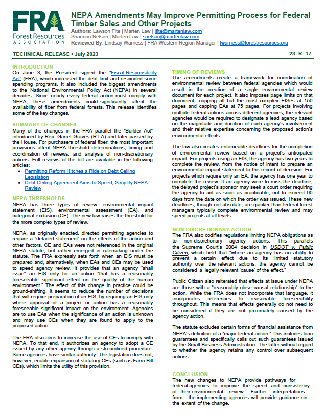 Image for NEPA Reviews Face New 2-Year EIS Deadline and Page Limits Under Fiscal Responsibility Act