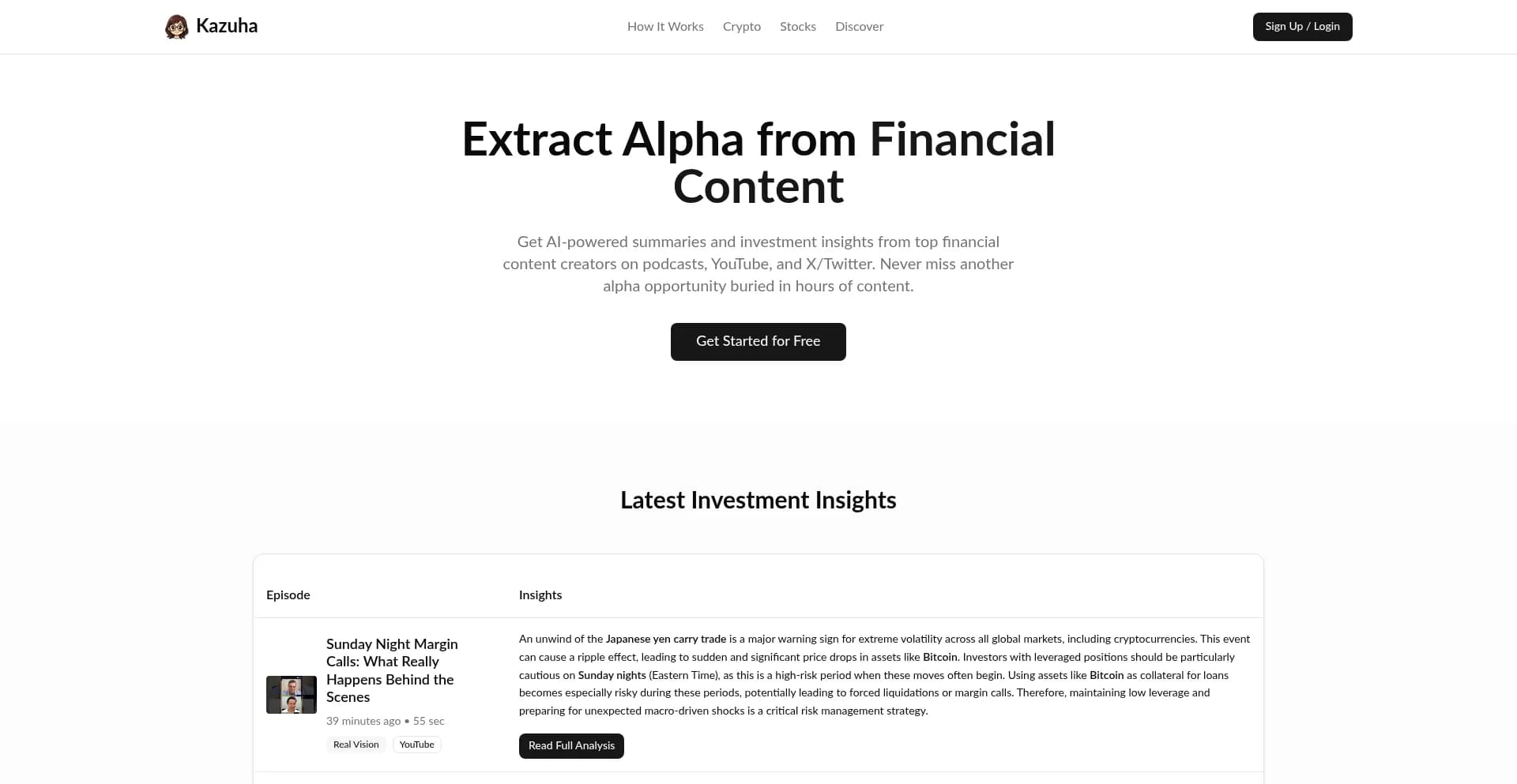 Image for Kazuha AI Launches Platform to Extract Investment Alpha from Social Media, Podcasts, and YouTube