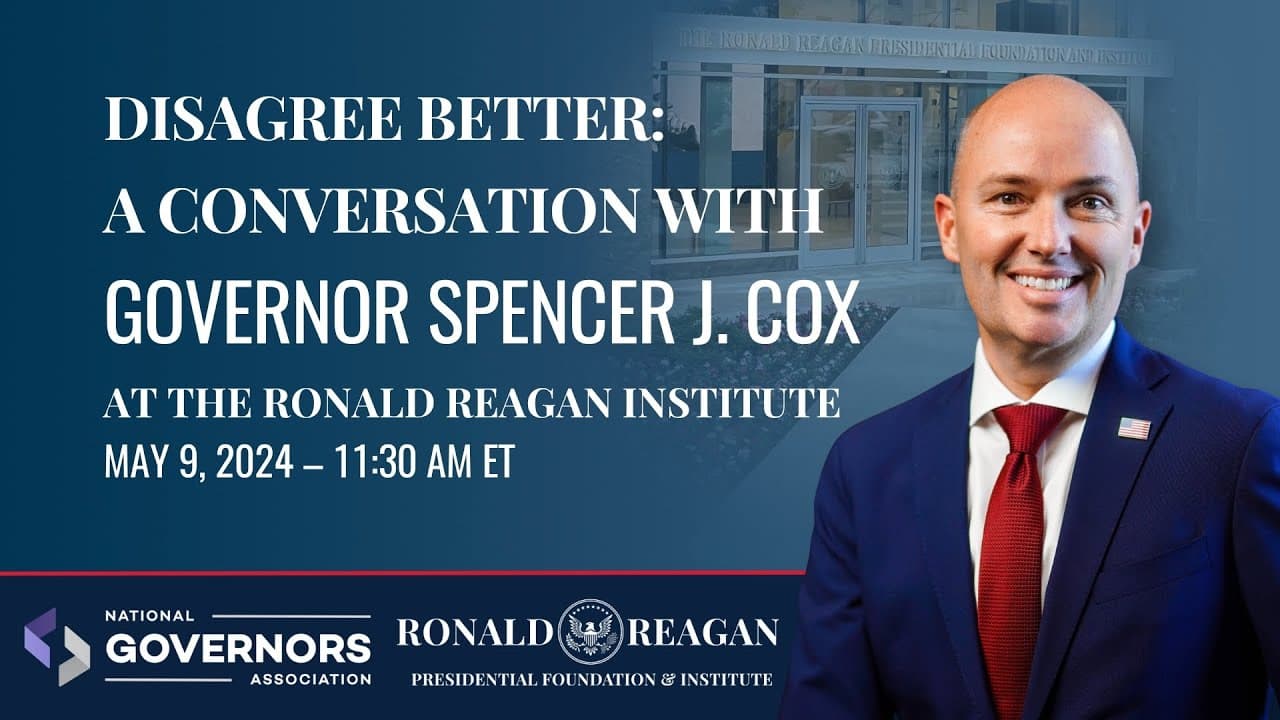 Image for Utah Governor Spencer Cox Champions Bipartisan Civility, Citing 2020 Campaign Ads