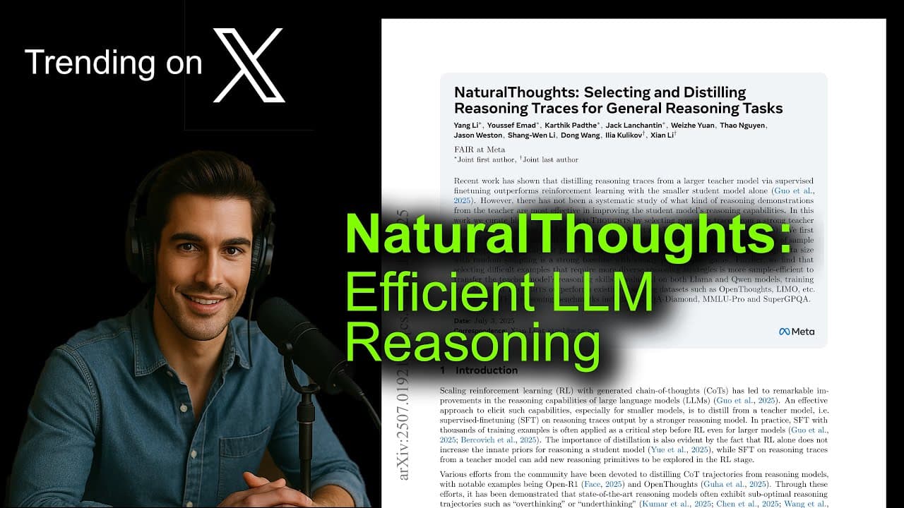 Image for NaturalThoughts Dataset Boosts LLM Reasoning, Lifts GPQA-Diamond Score to 48.6%