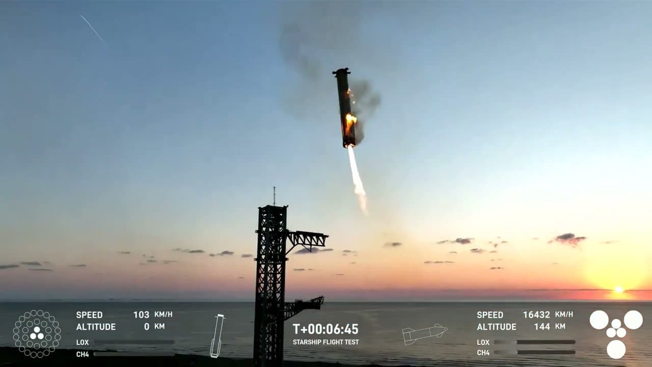 Image for SpaceX Achieves Second Super Heavy Booster Catch as Starship Recovery Tactics Evolve
