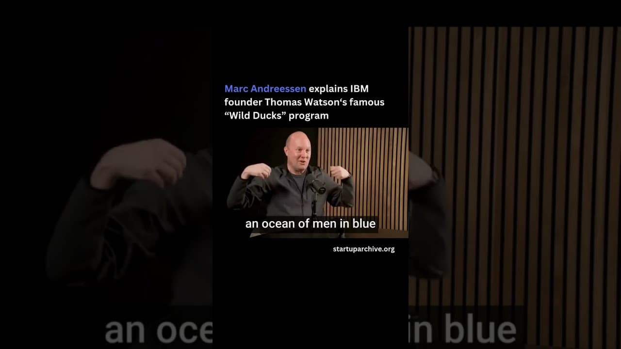 Image for Marc Andreessen Highlights IBM's "Wild Ducks" Program as Blueprint for Innovation, Citing Venture Capital's Disruptive Role