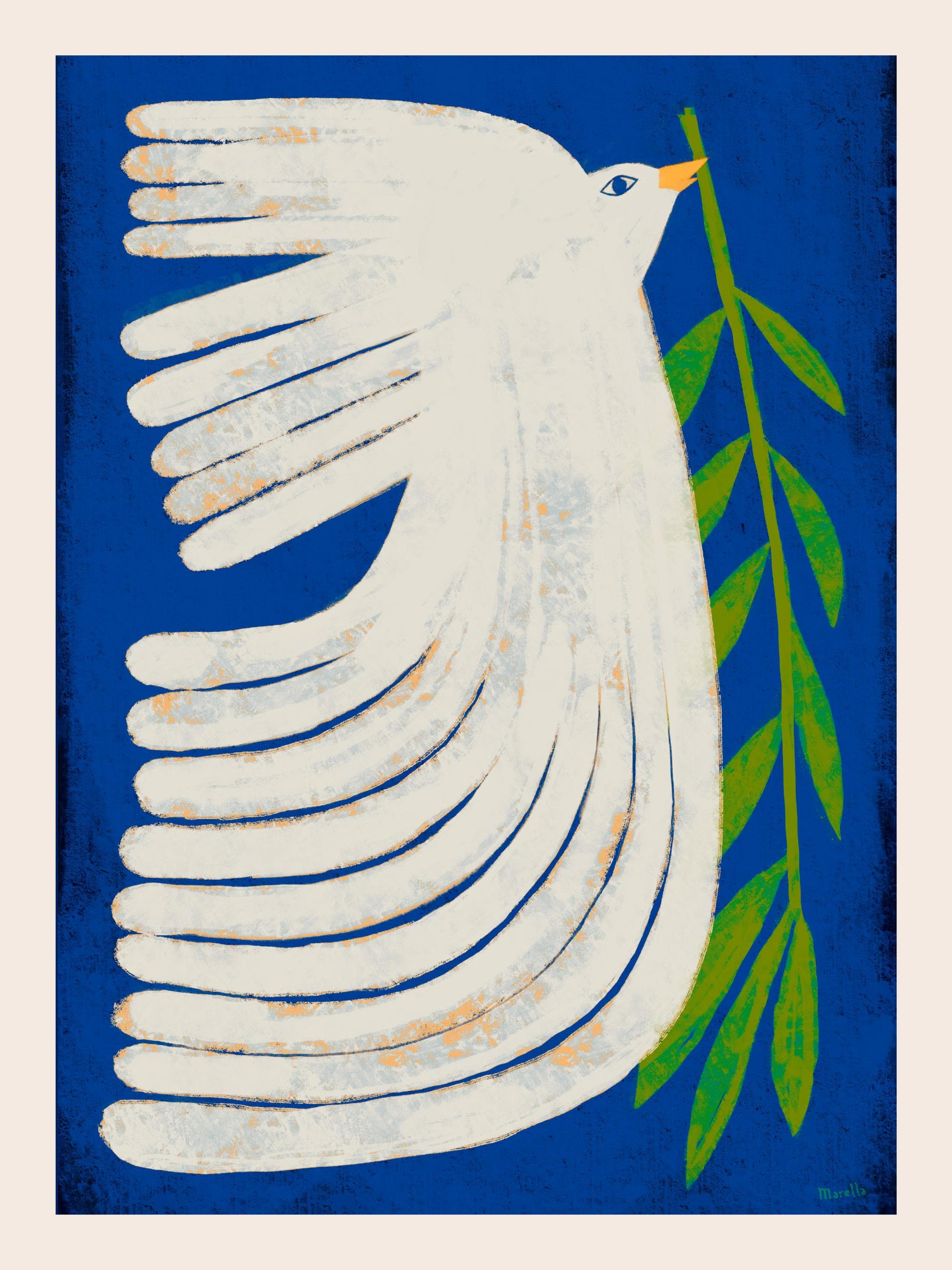 Image for Marco Marella's "Peace Dove" Artwork Celebrated as Digital Creation Inspired by Venice