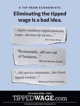 Seven States Eliminate Tipped Minimum Wage as National Debate on Pay Models Intensifies