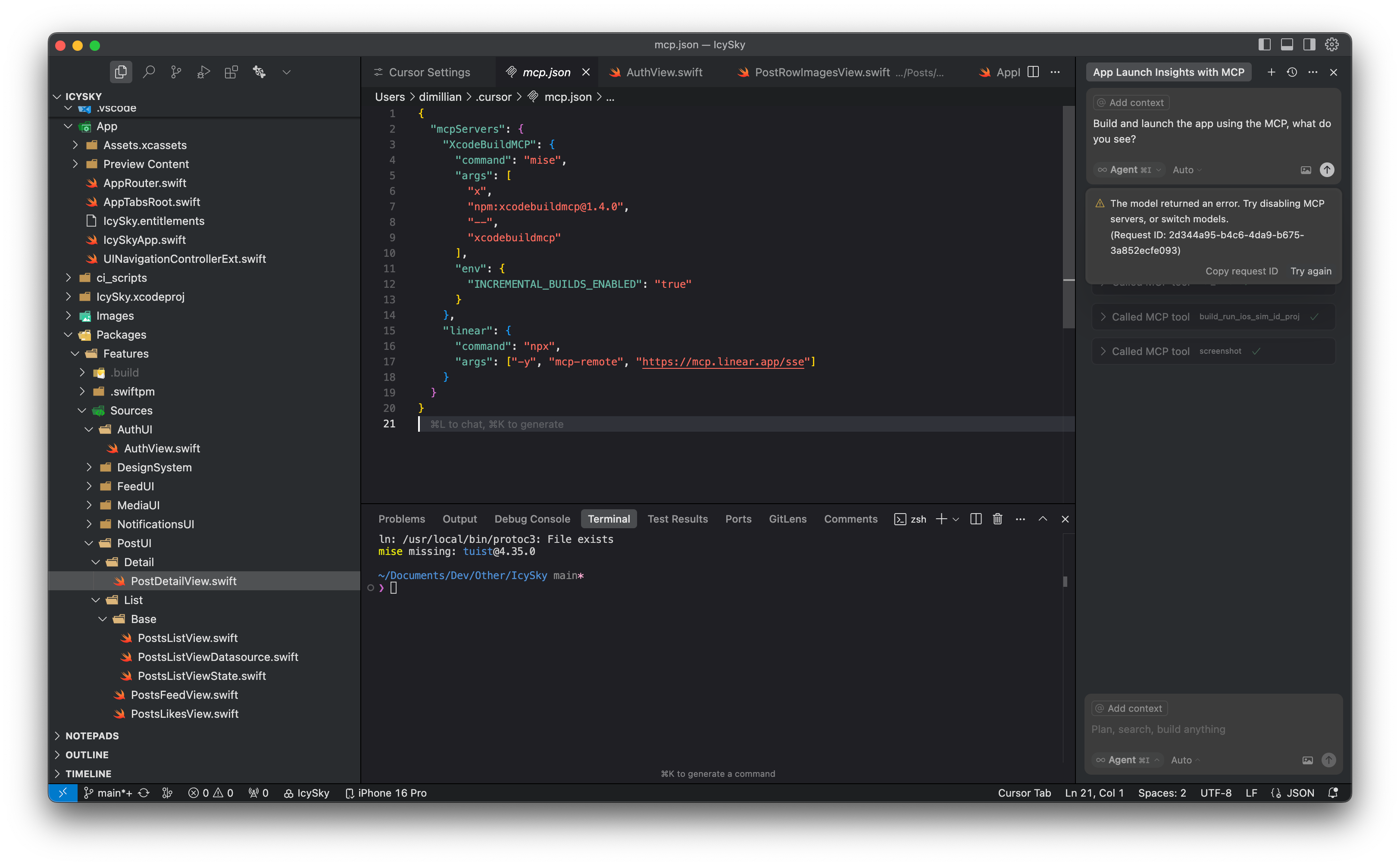 Image for AI Agent Achieves Autonomous iOS Development Workflow, Integrating XCodeBuildMCP and Repo Prompt