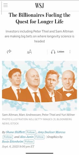 Billionaires Channel Over $5 Billion into Longevity Science, Fueling Research Breakthroughs