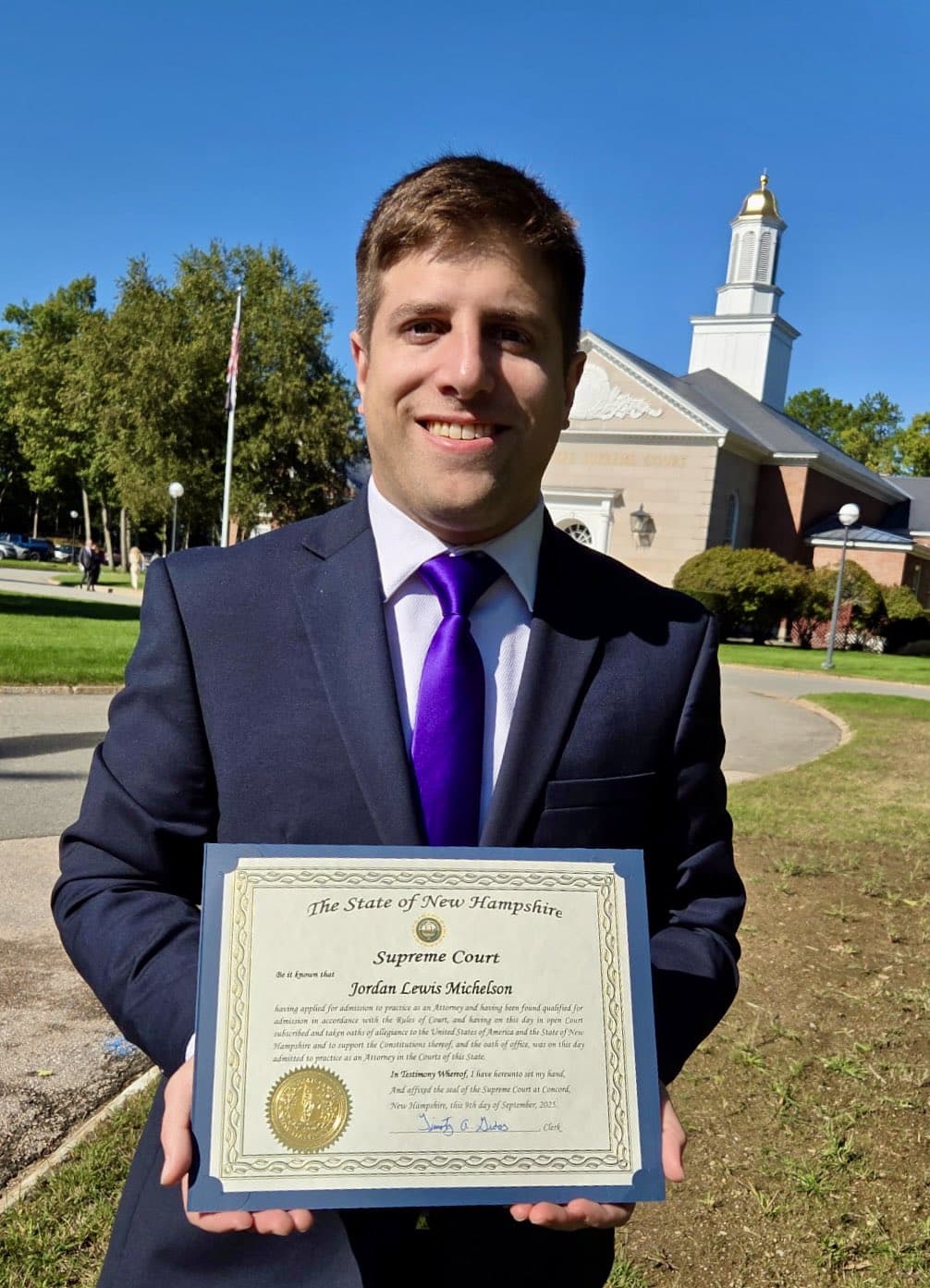 Image for Jordan L. Michelson Admitted to New Hampshire Bar After 18-Month Character & Fitness Dispute