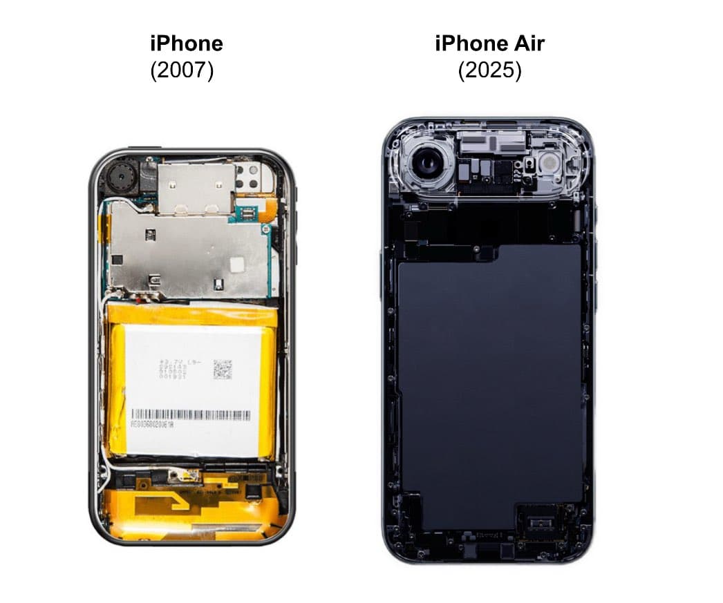 Image for 18-Year Leap: Hypothetical 2025 iPhone Air Illustrates Drastic Miniaturization in Smartphone Design
