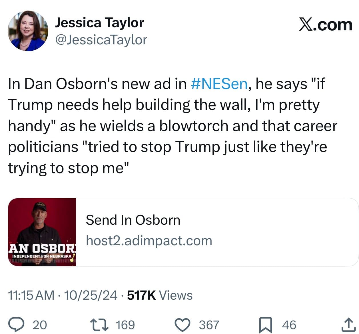 Image for Dan Osborn's Border Wall Stance Sparks Debate Amid Progressive Backing