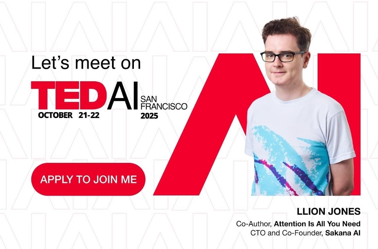 Image for Transformer Co-Creator Llion Jones to Address AI's Paradox and Future at TEDAISF