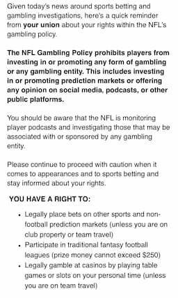 NFL Reminds All 32 Teams of Strict Gambling Ban Amidst Broader Sports Scandal