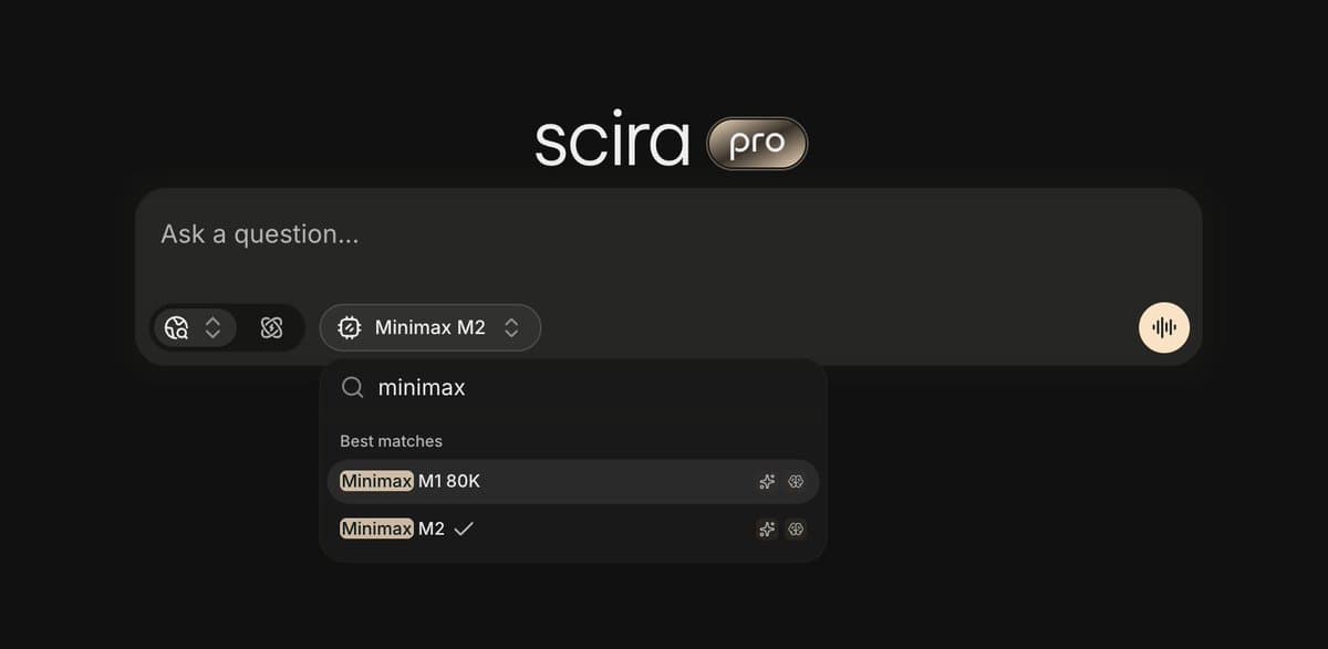 Image for Scira AI Unveils New MiniMax Models Amidst Rapid Growth to Over 100,000 Users