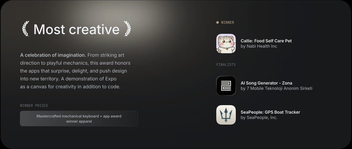Image for Callie: Food Self-Care Pet App Secures 'Most Creative' Award at Inaugural Expo App Awards