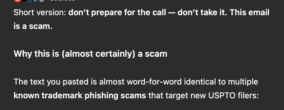 Image for User Leverages ChatGPT to Detect USPTO Scam Amid Rising Fraud Concerns