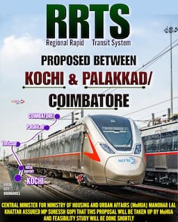 Tamil Nadu Advances 185 km Coimbatore-Salem RRTS Study as Kochi-Coimbatore Link Gains Support
