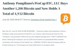 ProCap BTC Merger Targets 1.3x Implied mNAV Premium with $750 Million Capital Raise