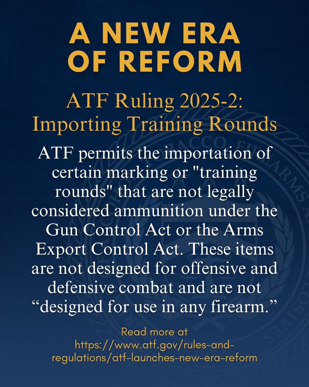 Image for ATF Ruling 2025-2 Exempts Specific Training Ammunition from Federal Import Regulations