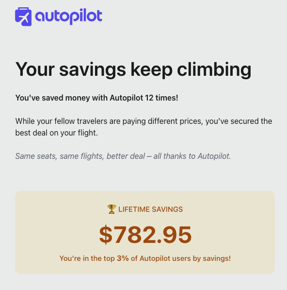 Image for Traveler Reports $780 Savings in Six Months Using Autopilot Flight Rebooking Service