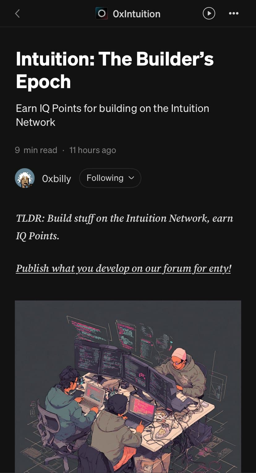 Image for 0xIntuition's 'Builder's Epoch' Initiative Democratizes Web3 Development, Broadening Participation