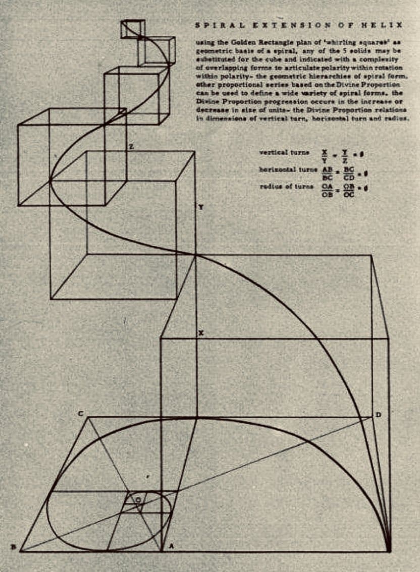 Image for Anne Griswold Tyng's 1969 "Spiral Extension of Helix" Illuminates Geometric Foundations of Architecture