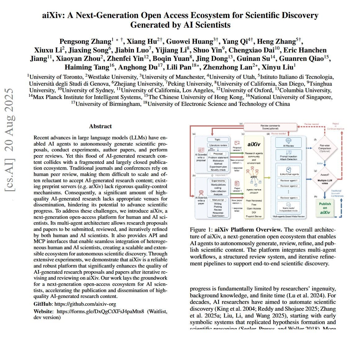 Image for AI-Driven Research Platform 'aiXiv' Launched by Dr Singularity, Signaling New Era for Scientific Publication