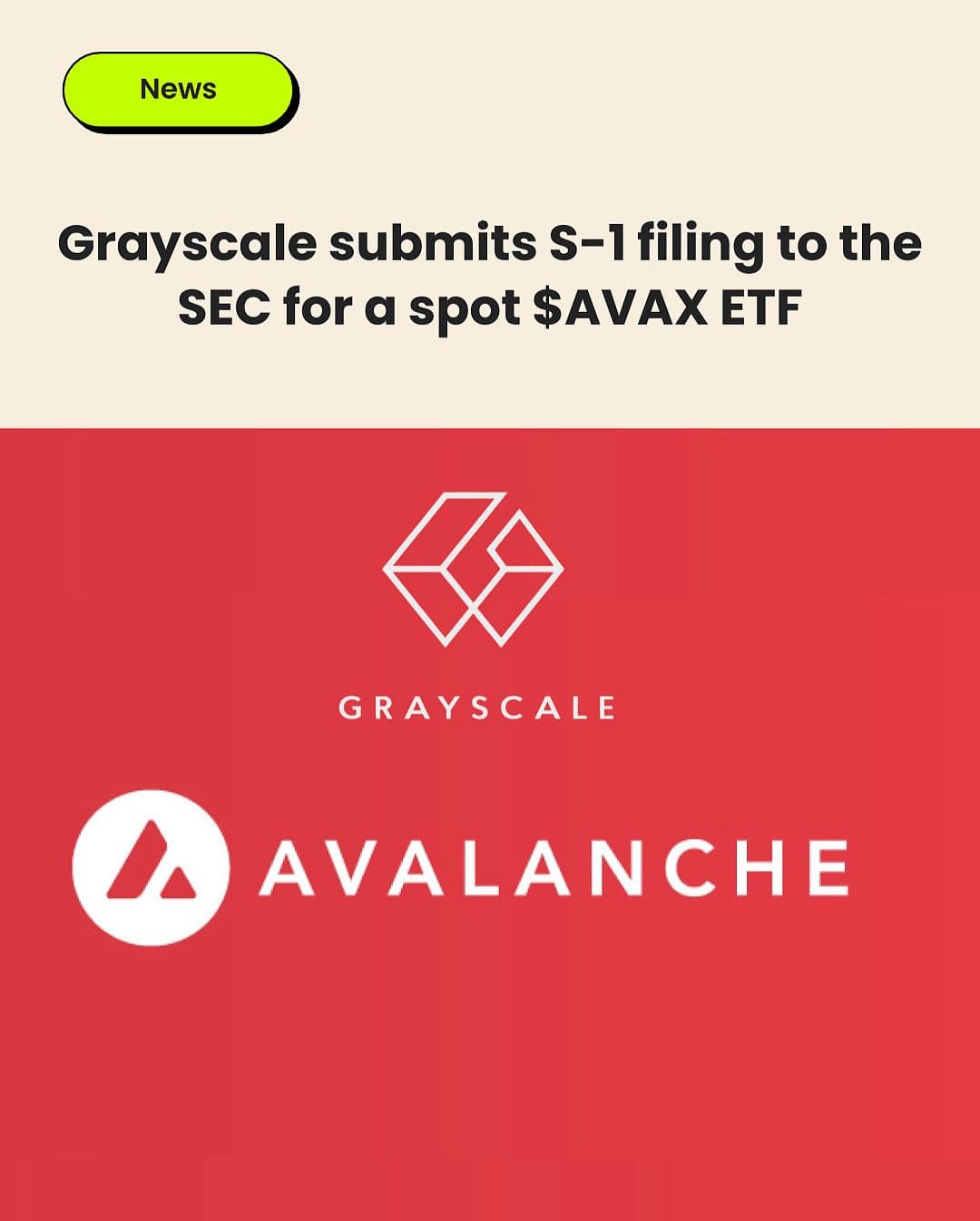 Image for Grayscale Files S-1 for Spot Avalanche ETF, Signaling Broader Crypto ETF Push