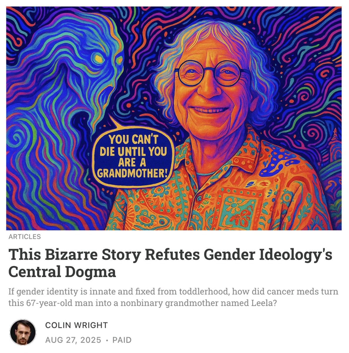 Image for Biologist Colin Wright Challenges Immutability of Gender Identity, Citing Terminal Patient's Case
