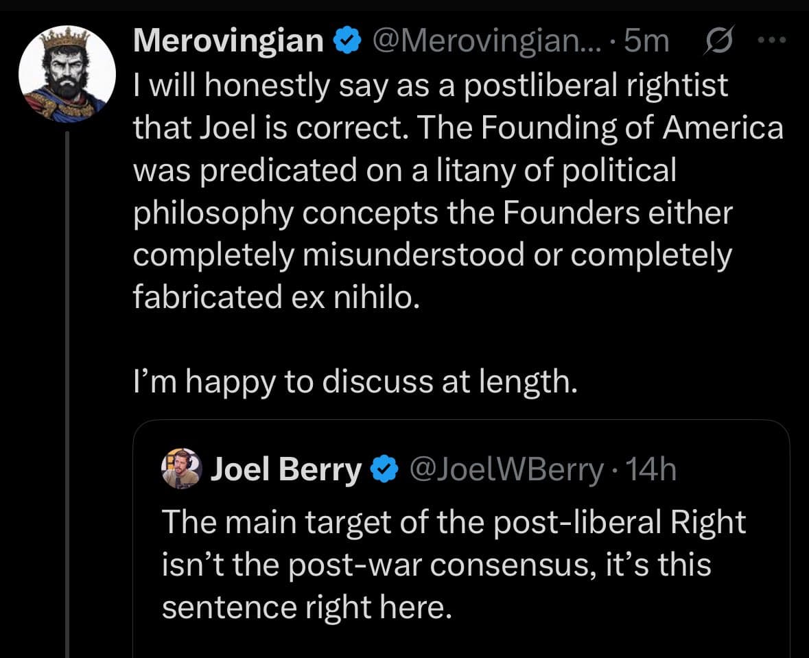Image for Post-Liberal Right's Challenge to American Founding Principles Sparks Debate