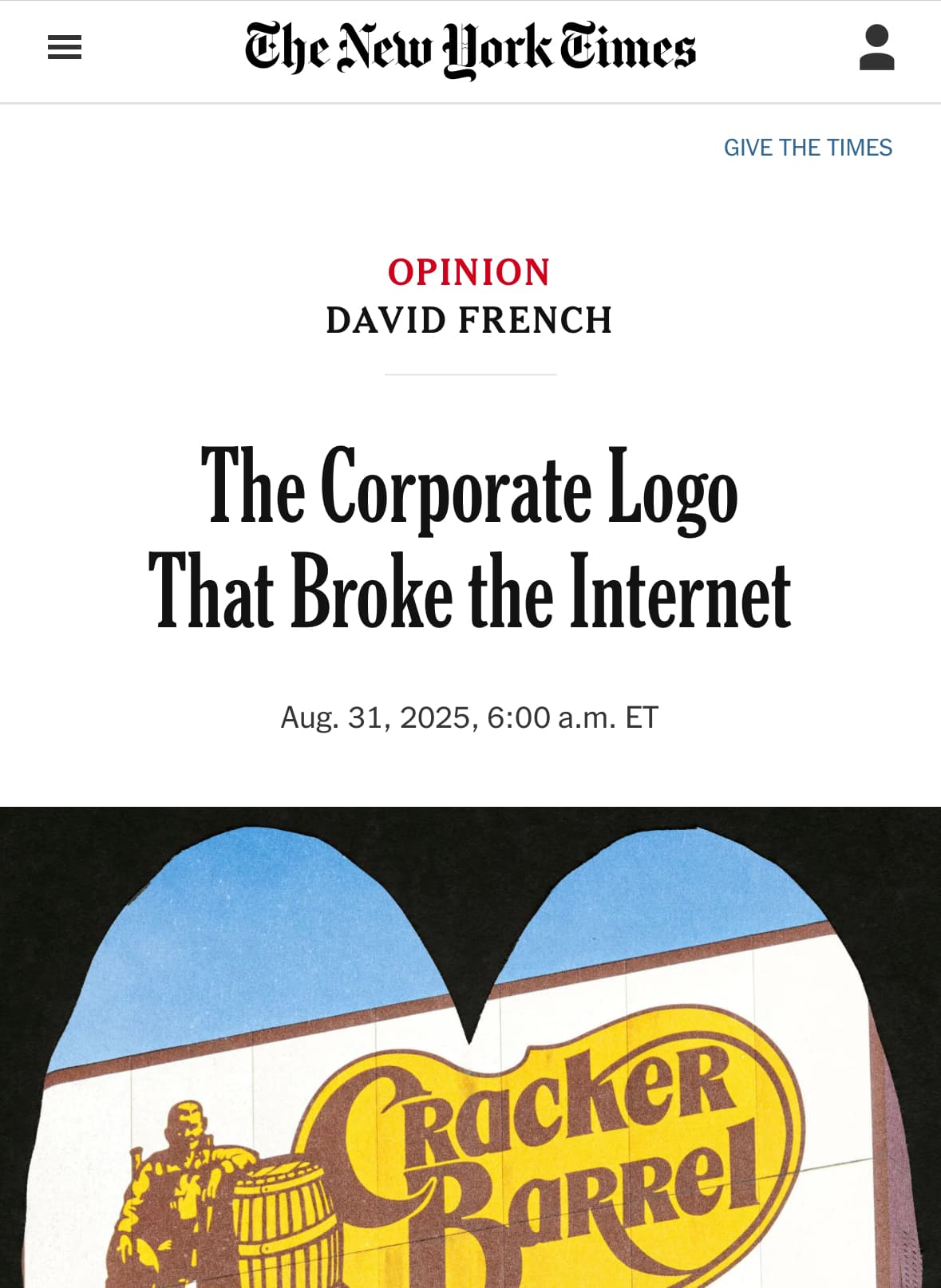 Image for Christopher F. Rufo Criticizes David French Over Cracker Barrel DEI Stance