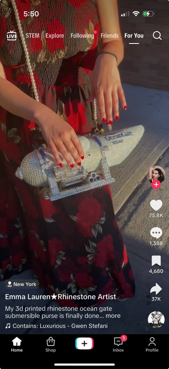 Image for Controversial Bedazzled OceanGate Submersible Purse Sparks Online Outcry and Praise