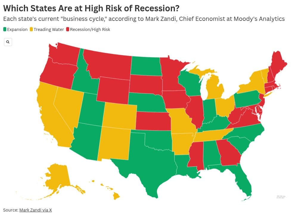 Image for Moody's Analytics Forecasts 48% U.S. Recession Probability, Citing Unprecedented Risk