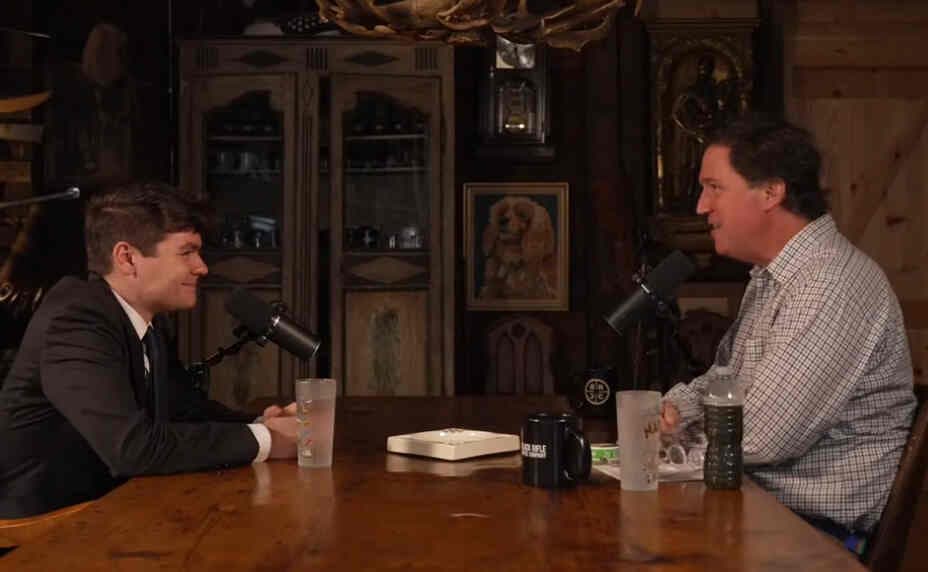 Image for Tucker Carlson and Nick Fuentes Mutually Accuse Each Other of Being "Feds" in Contentious Interview