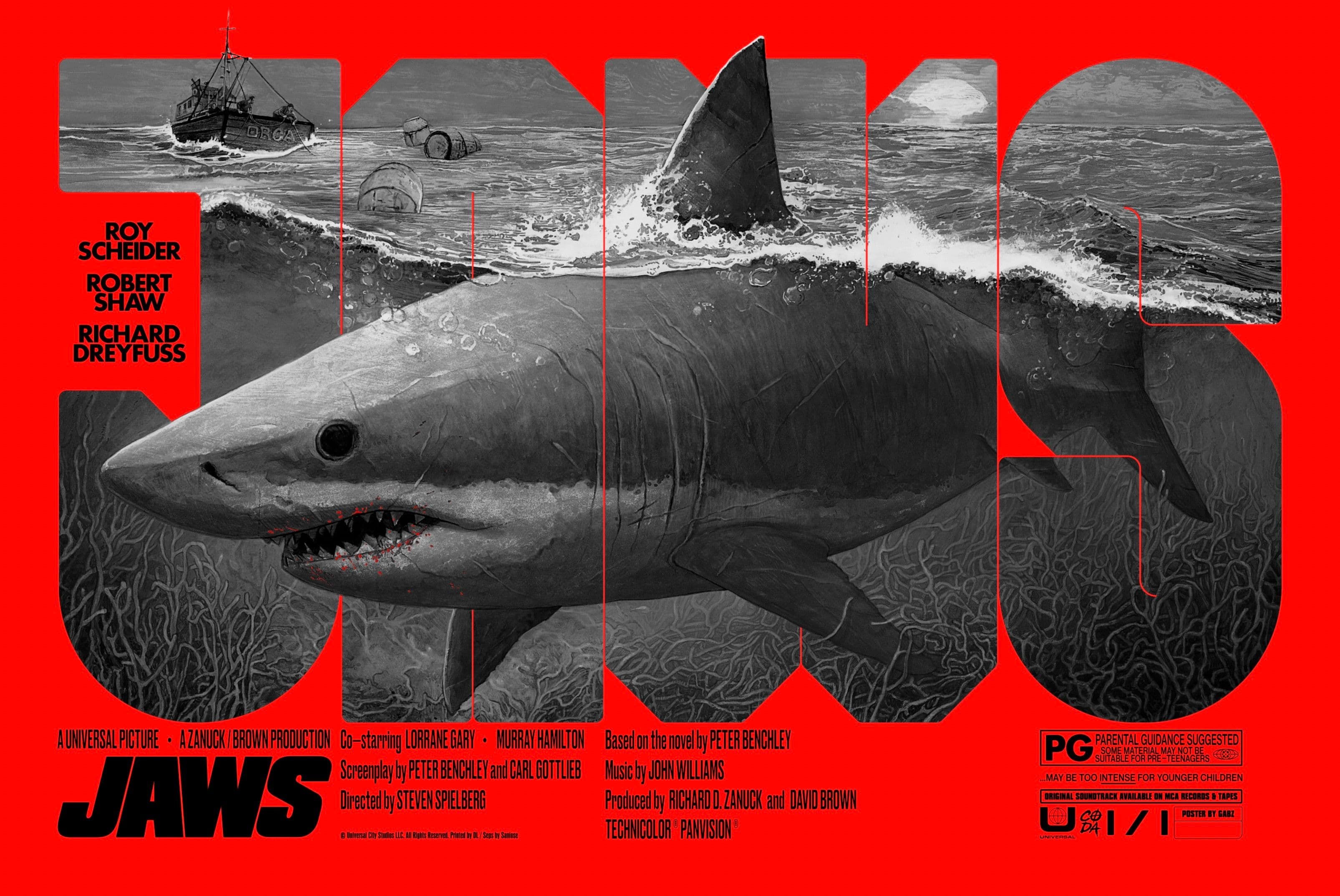 Image for Grzegorz Domaradzki Unveils Striking 'Jaws' 50th Anniversary Poster for Red Bank Exhibition