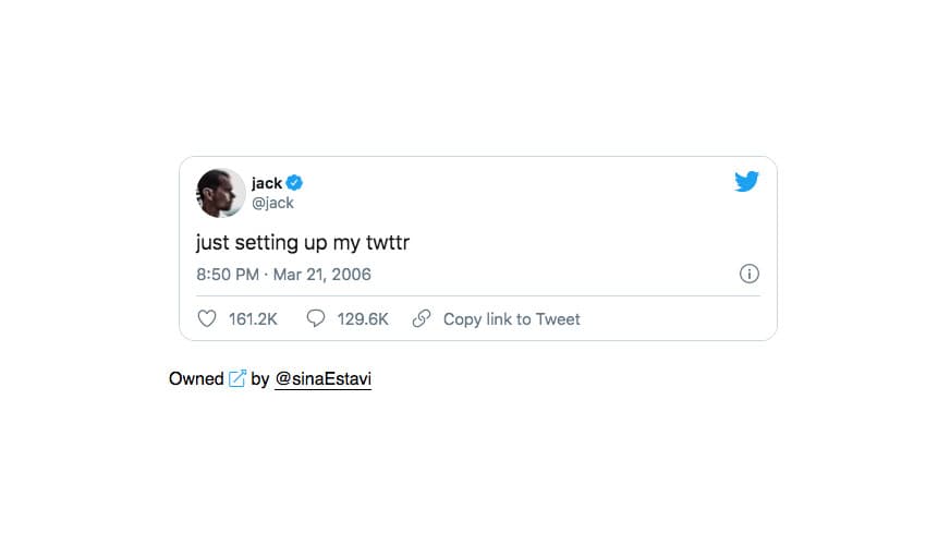 Image for Jack Dorsey's First Tweet NFT Plummeted to Under $4 from $2.9 Million Valuation