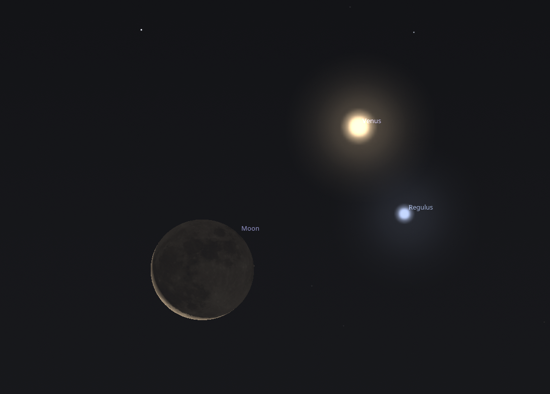 Image for Rare Triple Conjunction of Moon, Venus, and Regulus Illuminates Pre-Dawn Skies