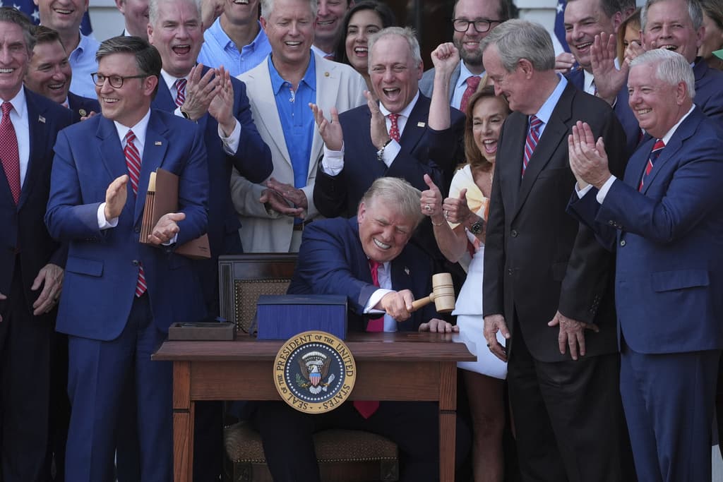 Image for House Speaker Johnson and Trump Celebrate Passage of "One Big Beautiful Bill" Act