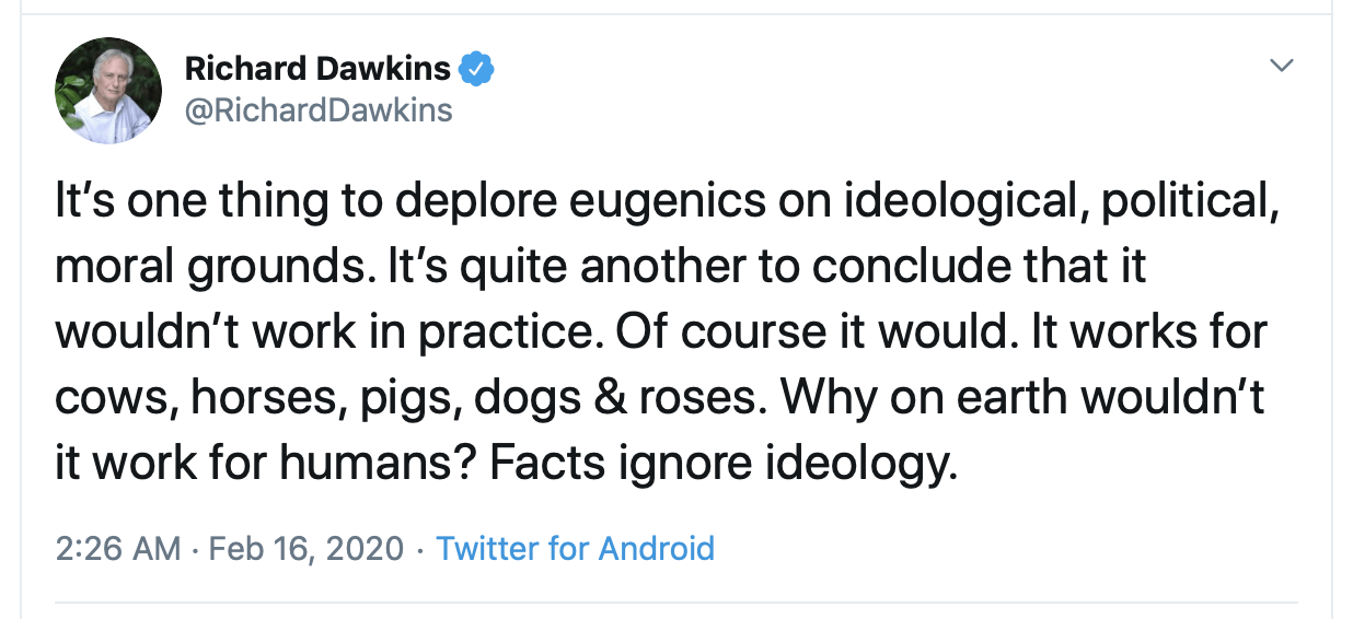 Image for Richard Dawkins Cites 'I❤️pissin' on TERFs' Slogan as 'Reeking Advertisement for Toxic Masculinity'