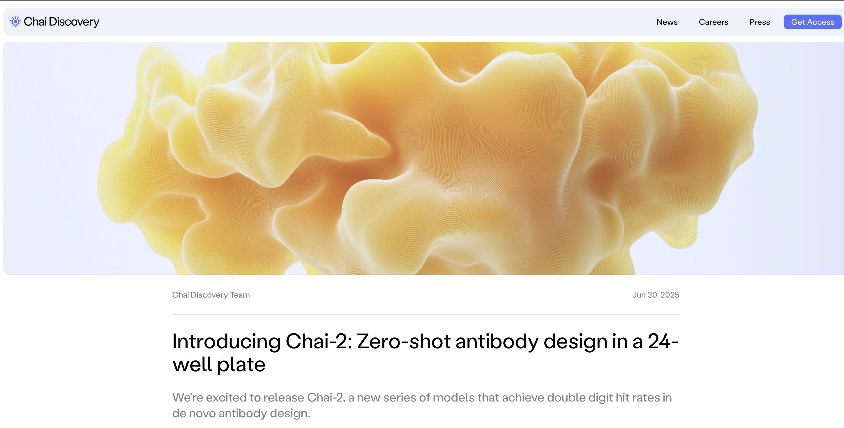 Image for Chai-2 AI Achieves 20% Success Rate in Zero-Shot Antibody Design