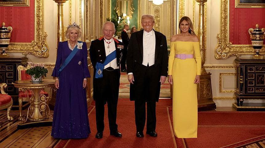 Image for President Trump's Second UK State Banquet Features Symbolic 1945 Port and Elaborate Menu at Windsor Castle