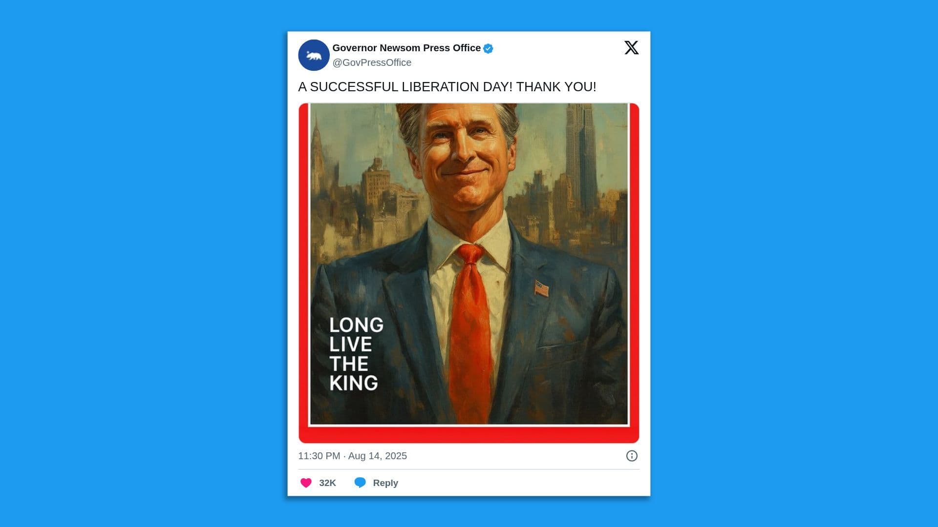 Image for Governor Newsom's All-Caps Social Media Strategy Sparks Debate, Exposes Perceived 'FOX Paradox'