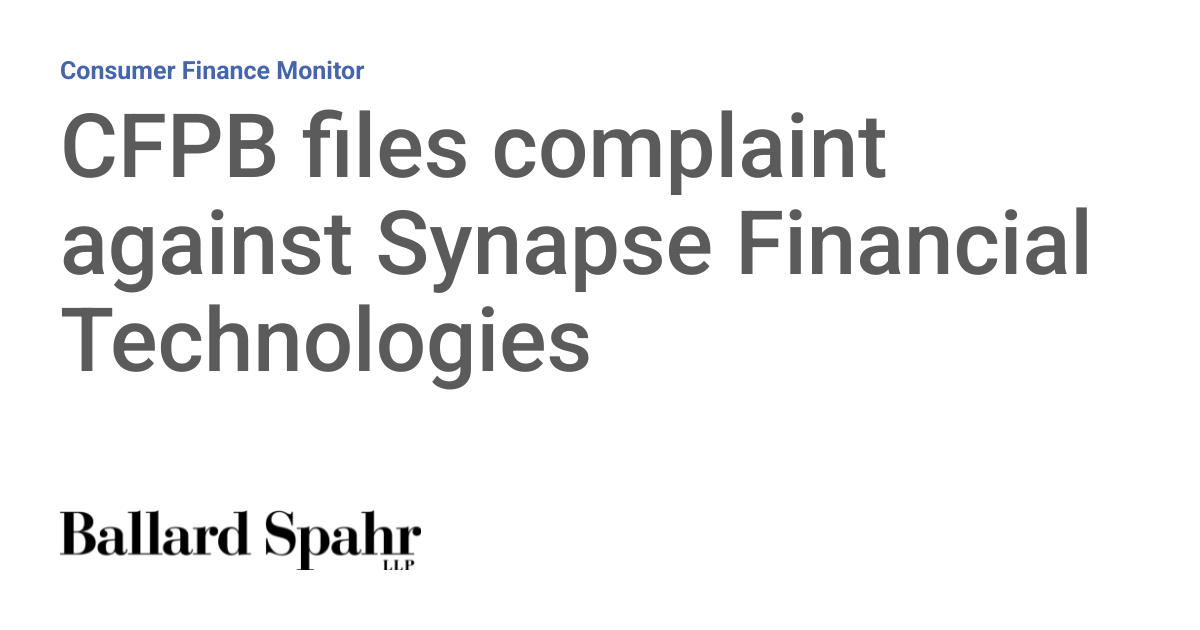 Image for CFPB Steps In with $1 Civil Penalty to Recover $60-90 Million for Consumers in Synapse Fintech Collapse