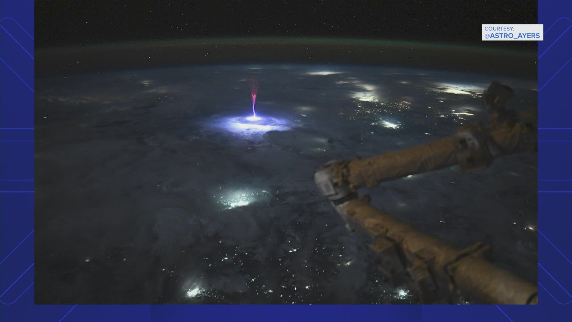 Image for Astronaut Nichole Ayers' Rare Sprite Capture from ISS Advances TLE Research