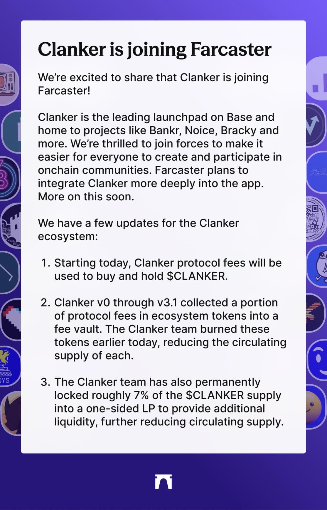 Image for Farcaster's Clanker Acquisition Leads to 2% Bracky Token Burn, Fuels Ecosystem Optimism