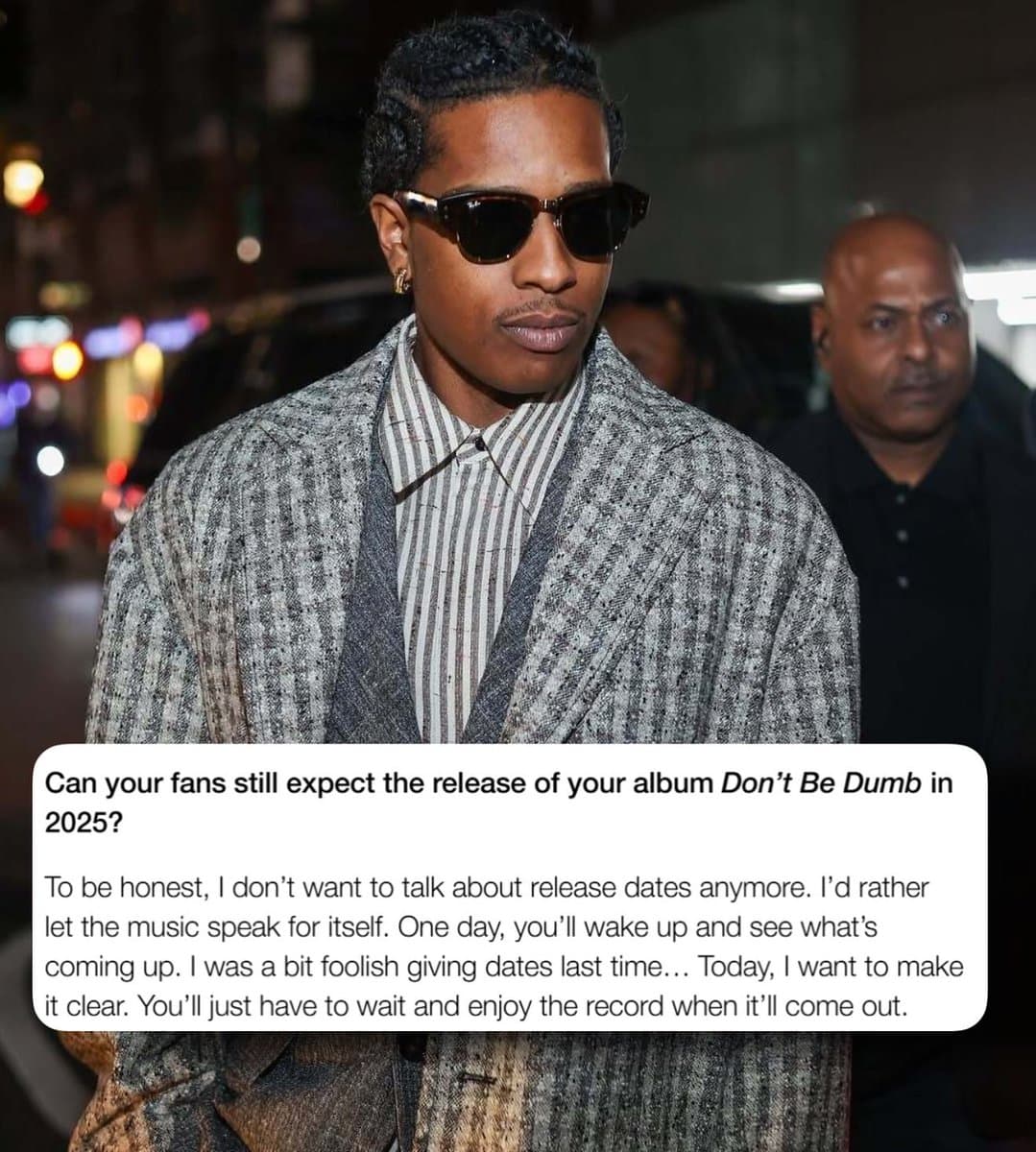 Image for A$AP Rocky Prioritizes Legacy Over Swift Releases for 'Don't Be Dumb'