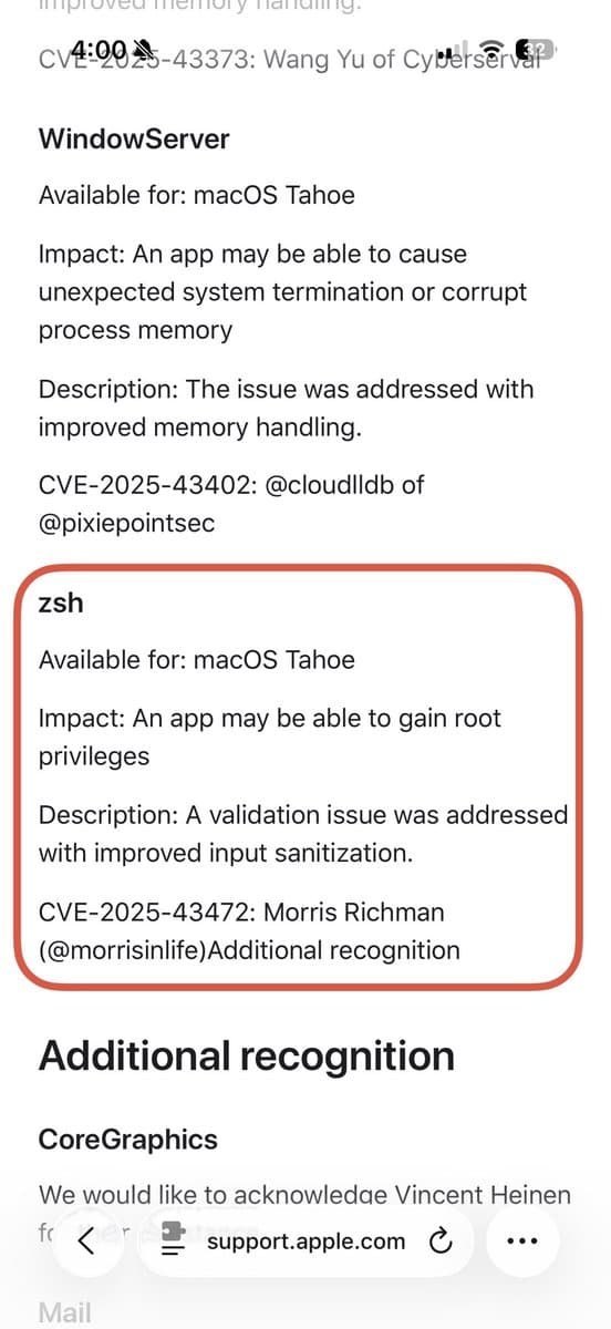 Image for macOS Vulnerability CVE-2025-43464 Patched, Could Freeze Systems