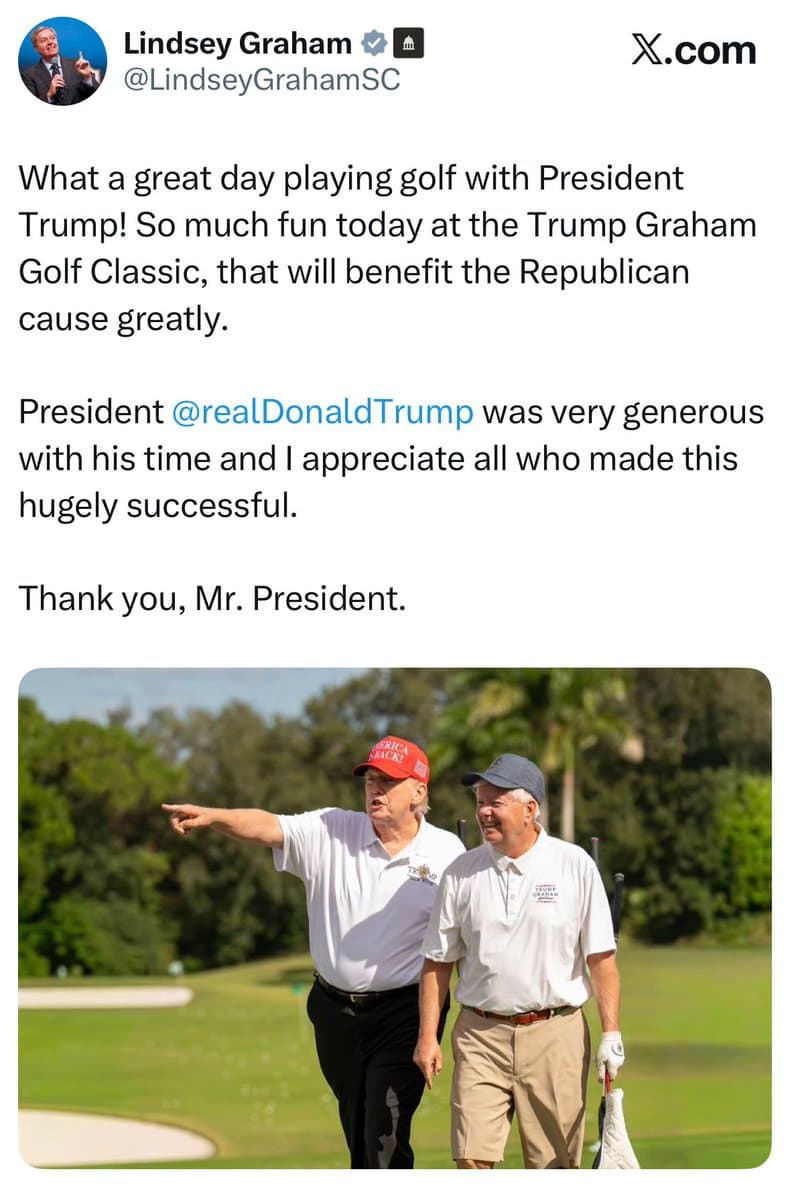 Image for Trump's Alleged Criticisms of Key Republicans Precede Golf Outing